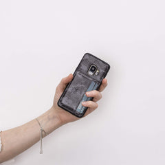 Funda tipo billetera de cuero Pisa Snap On con soporte para Samsung Galaxy S9