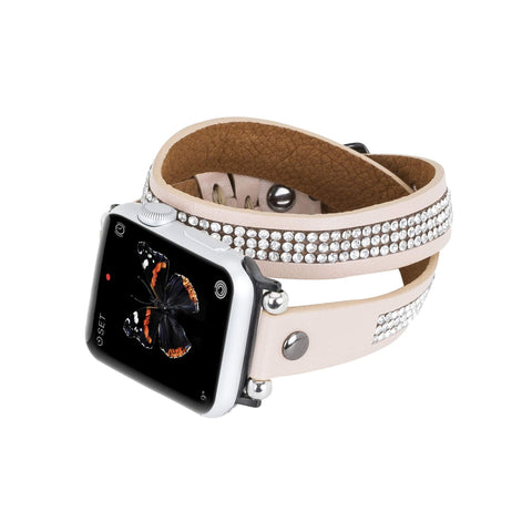 Livorno Leather Double Wrap Band Strap for Apple Watch