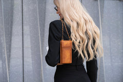 Bolso para teléfono Vittoria Universal Slim tipo bandolera de cuero 