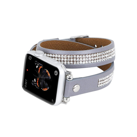 Livorno Leather Double Wrap Band Strap for Apple Watch