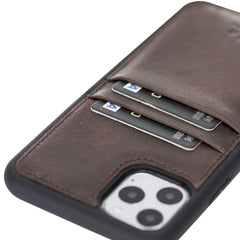 Funda tipo billetera de cuero Capri Snap On para iPhone 11 Pro Max