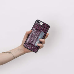 Funda tipo billetera de cuero Pisa Snap On con soporte para iPhone 8 Plus