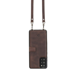 Fermo Funda de cuero para teléfono con billetera cruzada para Galaxy S20 Plus