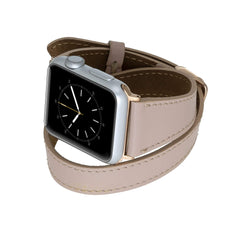 Serena Leather Double Wrap Band Strap for Apple Watch