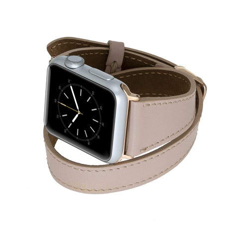 Correa de cuero Serena con doble envoltura para Apple Watch