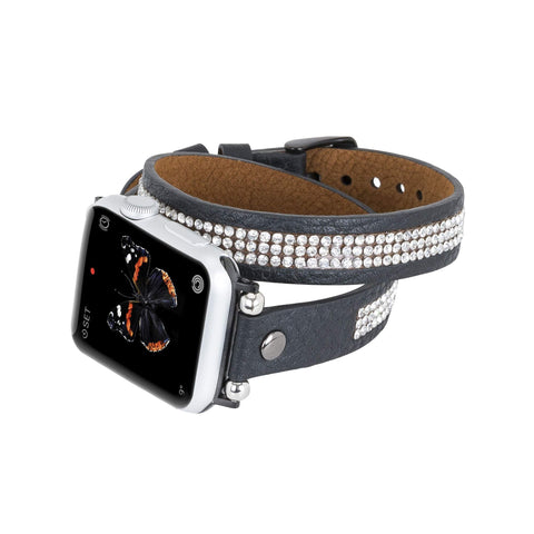 Livorno Leather Double Wrap Band Strap for Apple Watch