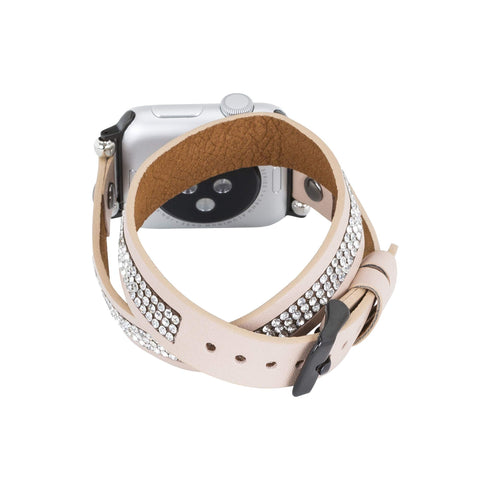 Livorno Leather Double Wrap Band Strap for Apple Watch
