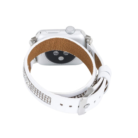 Livorno Leather Double Wrap Band Strap for Apple Watch