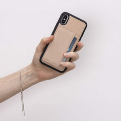 Funda tipo billetera de cuero Pisa Snap On con soporte para iPhone XS