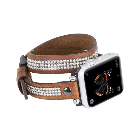 Livorno Leather Double Wrap Band Strap for Apple Watch