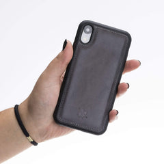 Funda de cuero Lucca Snap On para iPhone XR