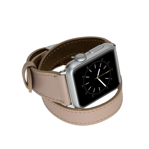 Correa de cuero Serena con doble envoltura para Apple Watch