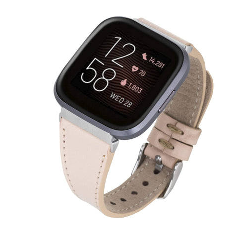 Messina Leather Slim Watch Band for Fitbit Versa