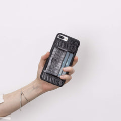 Funda tipo billetera de cuero Pisa Snap On con soporte para iPhone 8 Plus