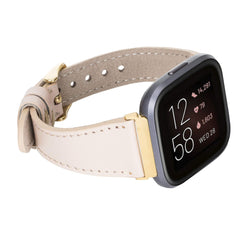 Correa de reloj delgada de cuero Messina para Fitbit Versa
