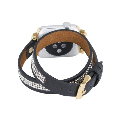 Livorno Leather Double Wrap Band Strap for Apple Watch