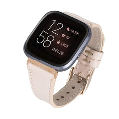 Correa de reloj delgada de cuero Messina para Fitbit Versa