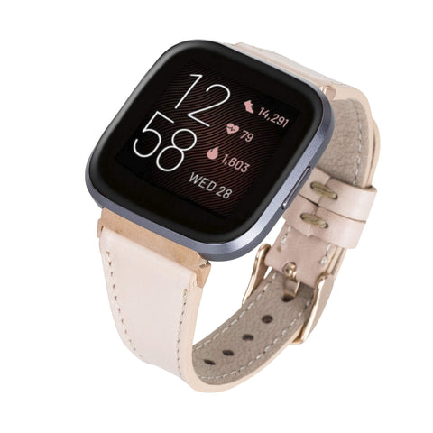 Messina Leather Slim Watch Band for Fitbit Versa