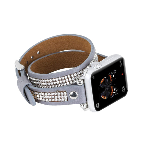 Livorno Leather Double Wrap Band Strap for Apple Watch
