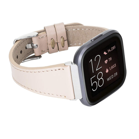 Messina Leather Slim Watch Band for Fitbit Versa