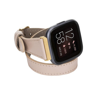 Serena Leather Double Wrap Watch Band for Fitbit Versa