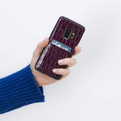 Funda tipo billetera de cuero Cosa Snap On para Samsung Galaxy S9