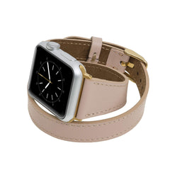 Serena Leather Double Wrap Band Strap for Apple Watch