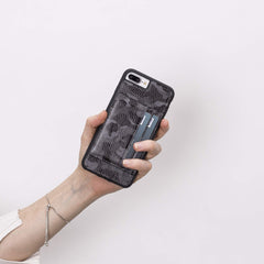 Funda tipo billetera de cuero Pisa Snap On con soporte para iPhone 8 Plus