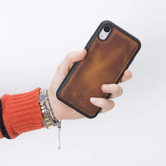 Funda de cuero Lucca Snap On para iPhone XR