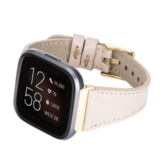 Correa de reloj delgada de cuero Messina para Fitbit Versa