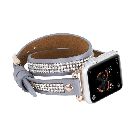 Livorno Leather Double Wrap Band Strap for Apple Watch