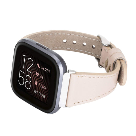 Messina Leather Slim Watch Band for Fitbit Versa