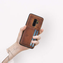 Funda tipo billetera de cuero Pisa Snap On con soporte para Samsung Galaxy S9 Plus