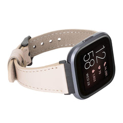 Correa de reloj delgada de cuero Messina para Fitbit Versa