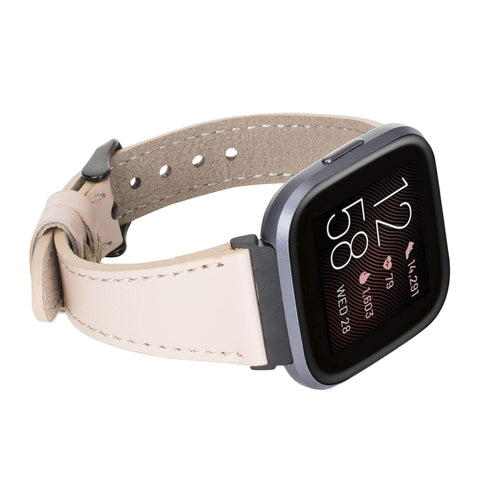 Messina Leather Slim Watch Band for Fitbit Versa