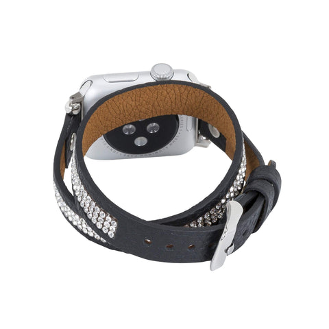 Livorno Leather Double Wrap Band Strap for Apple Watch