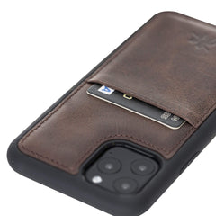Funda tipo billetera de cuero Capri Snap On para iPhone 11 Pro