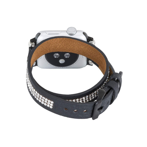 Livorno Leather Double Wrap Band Strap for Apple Watch
