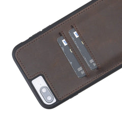 Funda tipo billetera de cuero Capri Snap On para iPhone 7 Plus