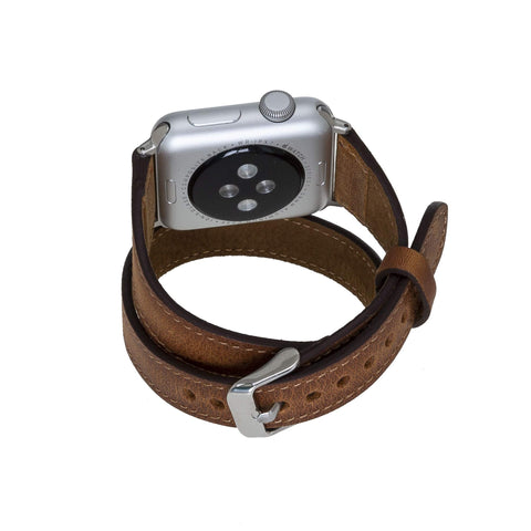 Correa de cuero Serena con doble envoltura para Apple Watch