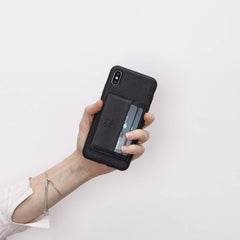 Funda tipo billetera de cuero Pisa Snap On con soporte para iPhone XS Max