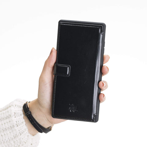 Verona Funda tipo billetera delgada de cuero con bloqueo RFID para Samsung Galaxy Note 10 Plus