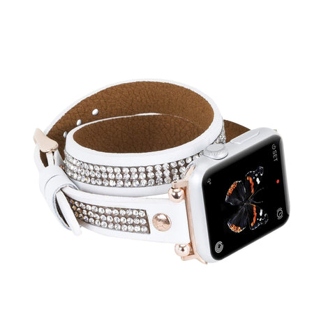Livorno Leather Double Wrap Band Strap for Apple Watch