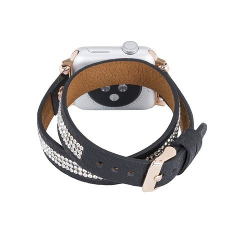 Livorno Leather Double Wrap Band Strap for Apple Watch