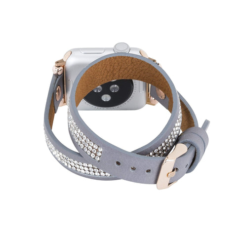Livorno Leather Double Wrap Band Strap for Apple Watch