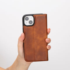 Ravenna RFID Blocking Detachable Leather Wallet Case for iPhone 15 Plus