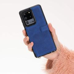 Fermo Funda de cuero para teléfono con billetera cruzada para Galaxy S20 Ultra