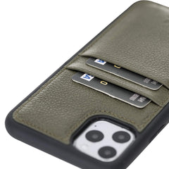 Funda tipo billetera de cuero Capri Snap On para iPhone 11 Pro Max