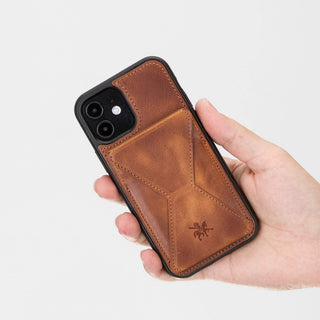 Messa RFID Blocking Leather Case for iPhone 12 with a Detachable Wallet