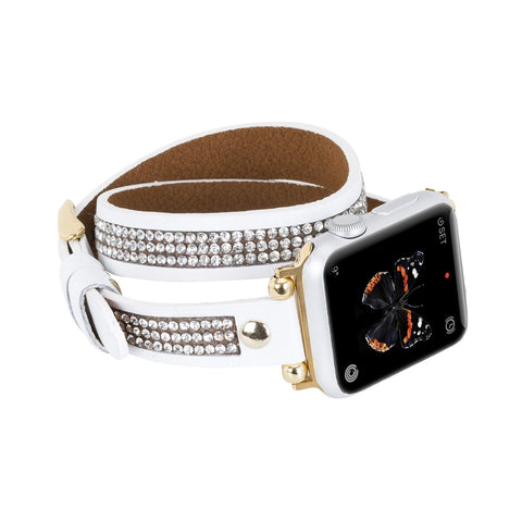Livorno Leather Double Wrap Band Strap for Apple Watch